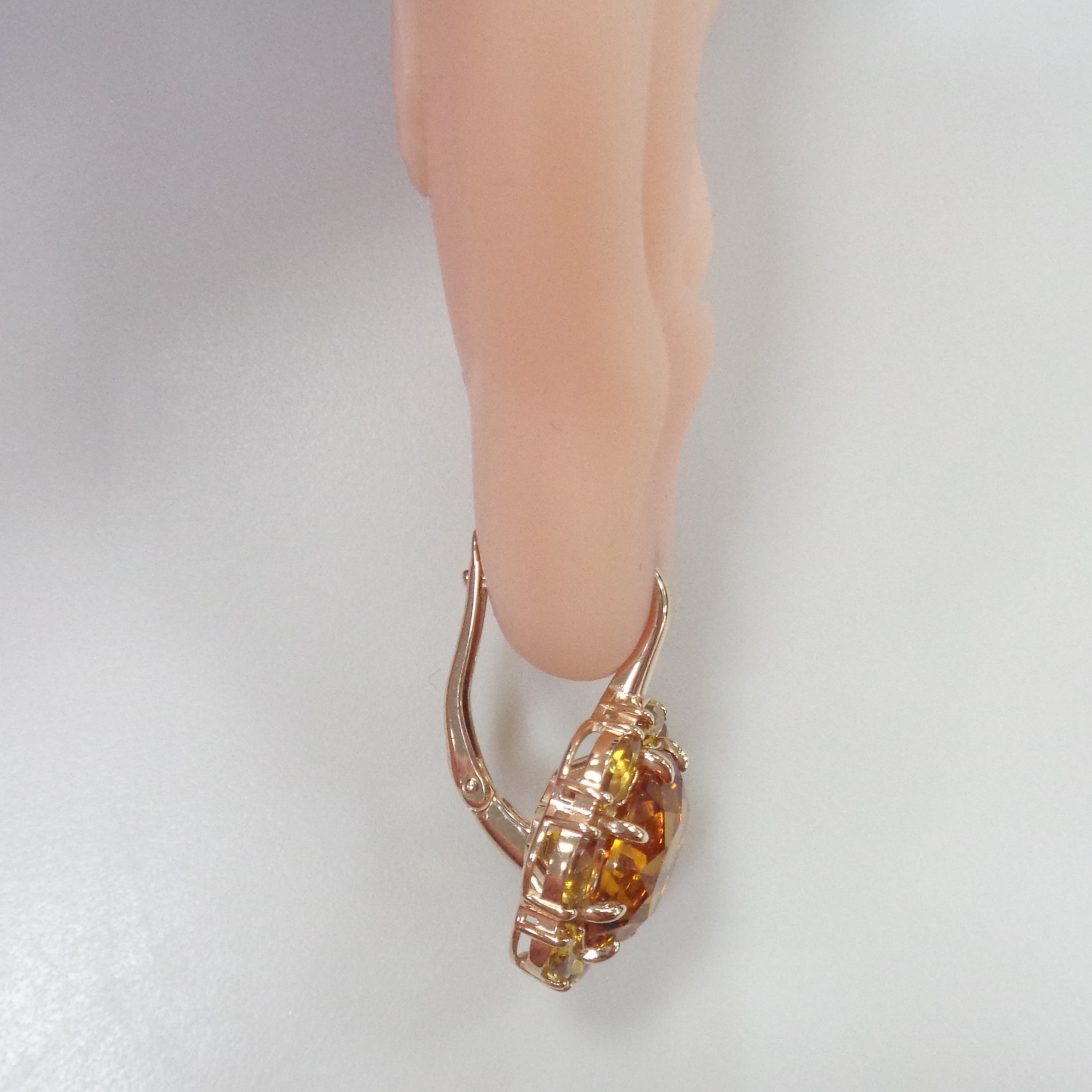 Серебряные серьги с цитринами